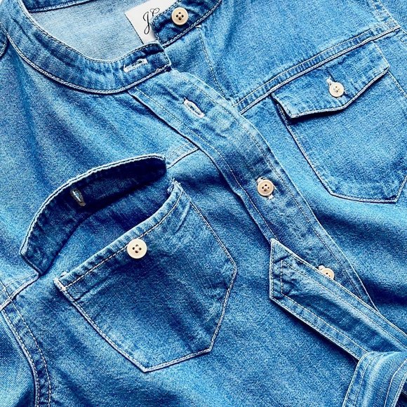 J Crew Denim Shirtdress With Tie belt - Picture 12 of 16